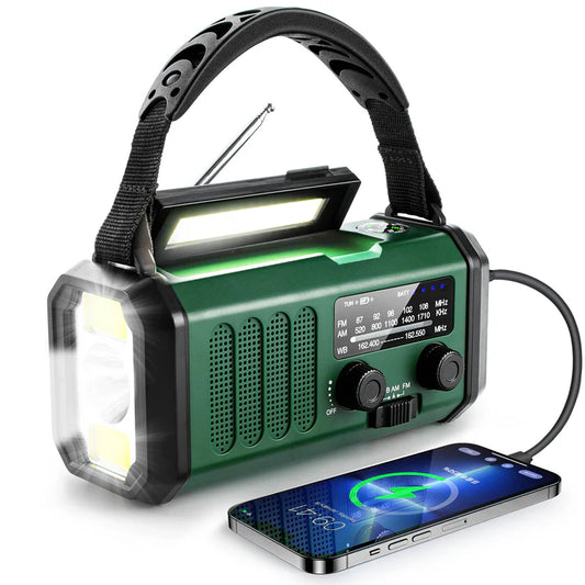 Radio d'urgence avec manuel néerlandais NL/BE - 10 000 mAh - avec aperçu de l'émetteur NL/BE